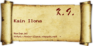 Kain Ilona névjegykártya