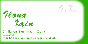 ilona kain business card